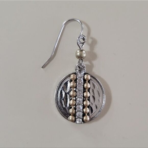 Christopher & Banks Silver and Gold Drop Fish Hook Earrings - Picture 3 of 7